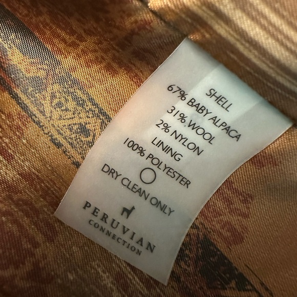 Peruvian Connection black jacket baby alpaca and wool tailored fit size 14 - Picture 9 of 9